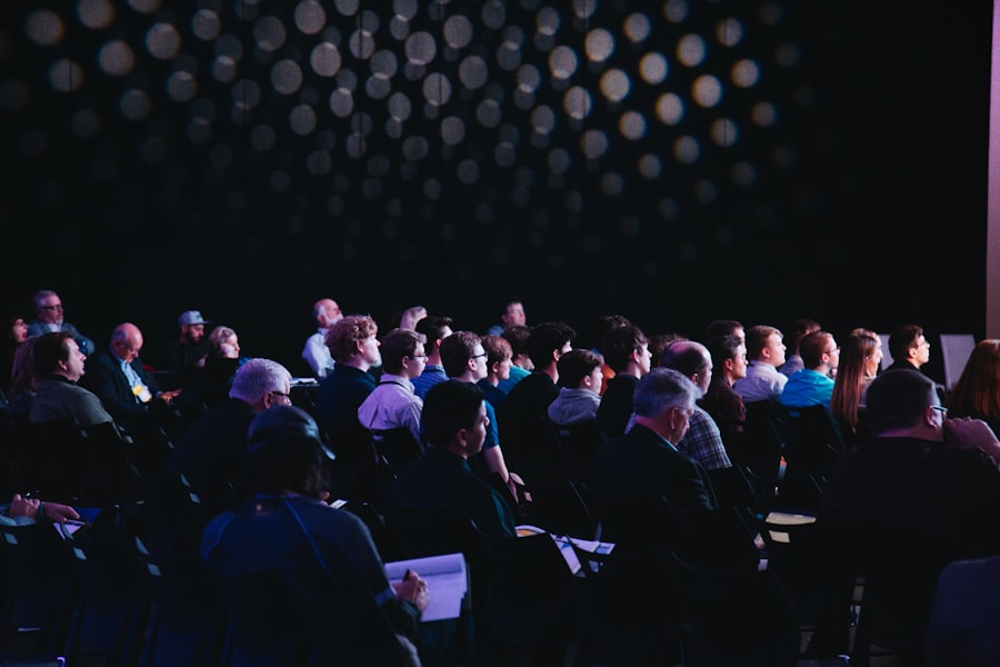 Audience at a corporate launch conference